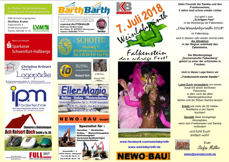Weinlabyrinth - Das schräge Fest in Donnersdorf-Falkenstein am 07. Juli 2018 am Zabelstein im Steigerwald